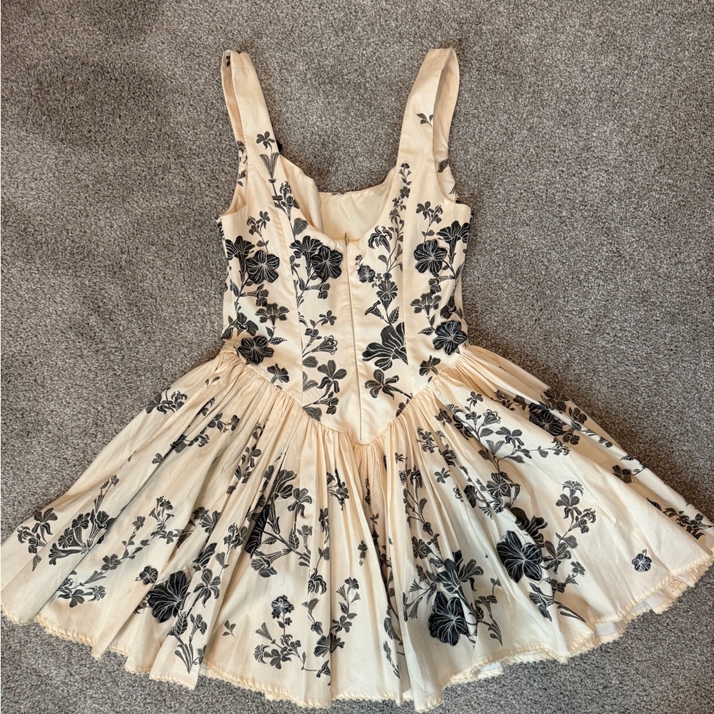 Agua Bendita Cream and Black Floral Dress - Picture 2 of 3